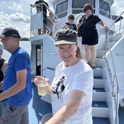 Huron Lady - I enjoyed a glass (plastic cup) of wine (came from a can) while relaxing on the deck.