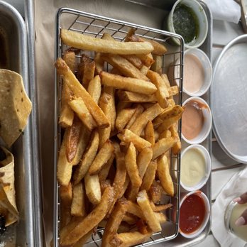 Kai Eats + Drinks - Fries with their 5 sauces chimchurri, aioli, yum yum and marinara - Tacos Near Me - Kailua-Kona, Hawaii Kai Eats + Drinks - Fries with their 5 sauces chimchurri, aioli, yum yum and marinara - Tacos Near Me - Kailua-Kona, Hawaii