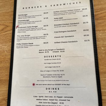The Glade Diner - Menu Back - American Near Me - Mount Juliet, Tennessee The Glade Diner - Menu Back - American Near Me - Mount Juliet, Tennessee