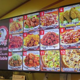Menu board, circa April 2017
