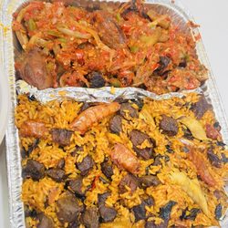 Naija Stove - Houston - Native rice and peppered assorted meat