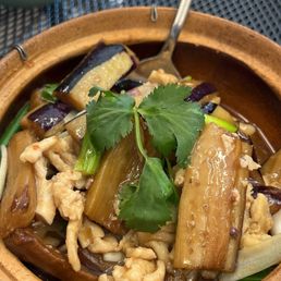 Salted Fish, Chicken and Eggplant Clay Pot