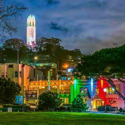 Looking up at Coit Tower