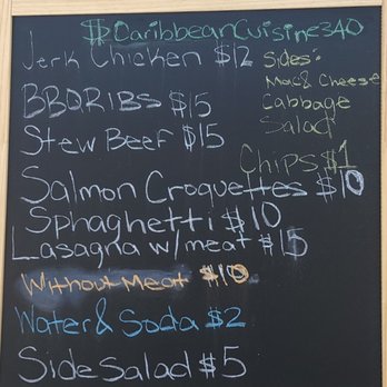 Caribbean Cuisine 340 - Menu - Caterers Near Me
