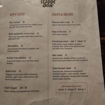 The Trappe Door - Menu - Belgian Near Me - Greenville, South Carolina