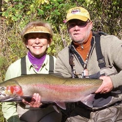 Trinity River Adventure Cabins - Our guest caught this steelhead on the Trinity River