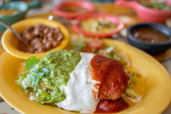 Photo of La Nueva Casita Cafe - Las Cruces, NM, US. Chimichanga Bandera ($12.50)