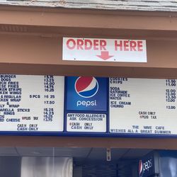 Menu of the Wave Cafe!