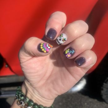 Happy Spa Nails - Dia de las Muertos tribute is dip with Tim's creative artwork all by hand - Nail Salons Near Me - Saint Clair Shores, Michigan Happy Spa Nails - Dia de las Muertos tribute is dip with Tim's creative artwork all by hand - Nail Salons Near Me - Saint Clair Shores, Michigan