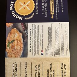 NoFo Pot Pies Country Market - Nofo menu