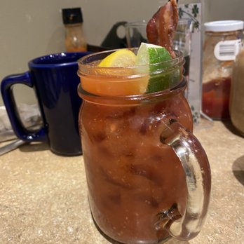 Cafe Madison - Bacon bloody pictured is excellent and they candied bacon for that sweet savory taste. - Breakfast & Brunch Near Me - Albany, New York