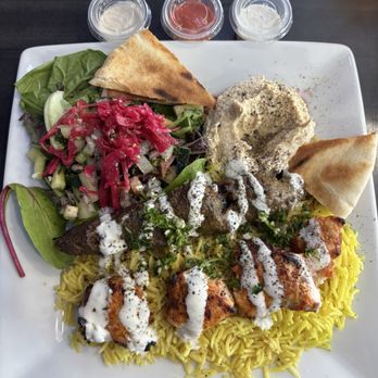 Hummus Way - COMBINATION OF CHICKEN & GROUND SIRLOIN BEEF KABOB (1 SKEWER OF EACH) - Middle Eastern Near Me - Santa Ana, California Hummus Way - COMBINATION OF CHICKEN & GROUND SIRLOIN BEEF KABOB (1 SKEWER OF EACH) - Middle Eastern Near Me - Santa Ana, California