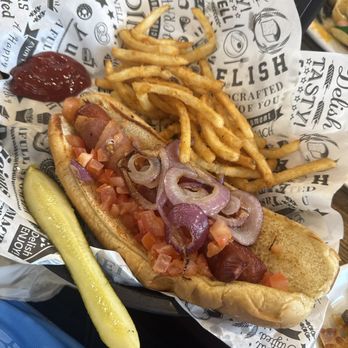 Henry's Bar & Grill - Mexicali Hot Dog with fries - Sports Bars Near Me - Cathedral City, California Henry's Bar & Grill - Mexicali Hot Dog with fries - Sports Bars Near Me - Cathedral City, California