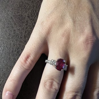 Rudi Fine Jewelry - Custom made white gold ruby and diamond ring - Jewelry Near Me - Acworth, Georgia