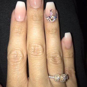 Quality Nails & Spa - *ombré french acrylic mani w/ ring finger bling* - Nail Salons Near Me - Long Beach, California Quality Nails & Spa - *ombré french acrylic mani w/ ring finger bling* - Nail Salons Near Me - Long Beach, California