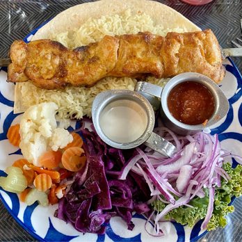 Rokhat Grill - Chicken Kebab Plate - Uzbek Near Me - Plano, Texas