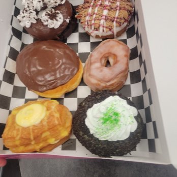 Once Bitten Donuts - Devil dog, Boston creme, lemon cronut, not so thin mint, glazed cronut, Raspberry crumb. - Donuts Near Me - Red Bank, New Jersey Once Bitten Donuts - Devil dog, Boston creme, lemon cronut, not so thin mint, glazed cronut, Raspberry crumb. - Donuts Near Me - Red Bank, New Jersey