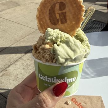 Gelatissimo - Pistachio & salted caramel & cookie dough - Gelato Near Me - Newport Beach, California