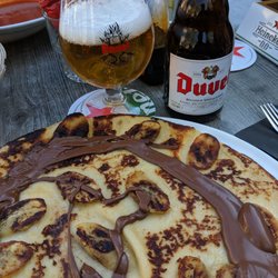Luminaa - Dutch pancake with banana and nuetella and a beer.