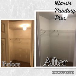 Harris Painting Pros - A little mud work and some flat white and a new light bulb and this closet looks brand new.