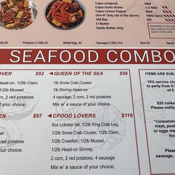 Boxing Crab - Seafood combo menu! - Seafood Near Me - San Diego, California