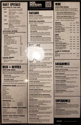 Menu photo 3 MR MIKES Quesnel, BC Menu photo 3 MR MIKES Quesnel, BC