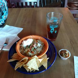 Figaro's Mexican Southwestern Grill - Serving size seems a little small but it sure looks good. Chili Verde burrito in a bowl.