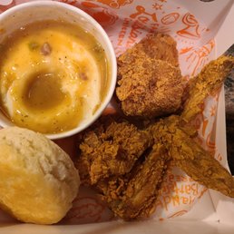 2 Wings (spicy), mashed potatoes w/gravy, and a biscuit 2 Wings (spicy), mashed potatoes w/gravy, and a biscuit