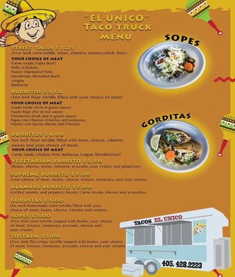Menu photo 2 Tacos El Unico Lindsay, OK Menu photo 2 Tacos El Unico Lindsay, OK