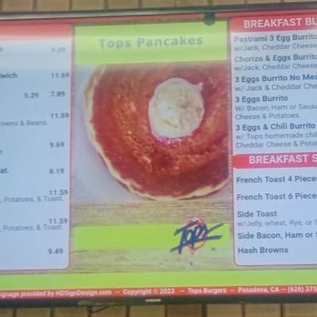 Tops Burgers - Menu - Burgers Near Me - Pasadena, California Tops Burgers - Menu - Burgers Near Me - Pasadena, California