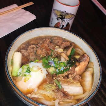 Ishin Udon - SUKIYAKI UDON ($9.50) + HOT GREEN TEA ($2.50) - Japanese Near Me - Houston, Texas Ishin Udon - SUKIYAKI UDON ($9.50) + HOT GREEN TEA ($2.50) - Japanese Near Me - Houston, Texas