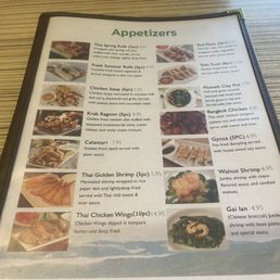 Appetizer menu