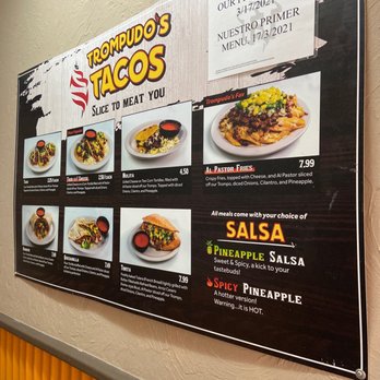 Trompudo’s Tacos - Their first menu - Mexican Near Me - Oklahoma City, Oklahoma Trompudo’s Tacos - Their first menu - Mexican Near Me - Oklahoma City, Oklahoma