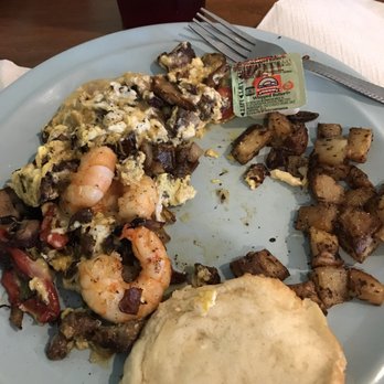 Tortuga's Island Grille - Shrimp and rib eye scramble with potatoes subbed for grits. I've taken a bite of the potatoes but there wasn't much to start with. - Southern Near Me - Thunderbolt, Georgia Tortuga's Island Grille - Shrimp and rib eye scramble with potatoes subbed for grits. I've taken a bite of the potatoes but there wasn't much to start with. - Southern Near Me - Thunderbolt, Georgia