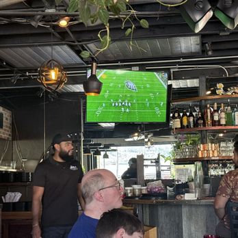 The Terrace - Bar and tv setup. - Asian Fusion Near Me - Hanalei, Hawaii