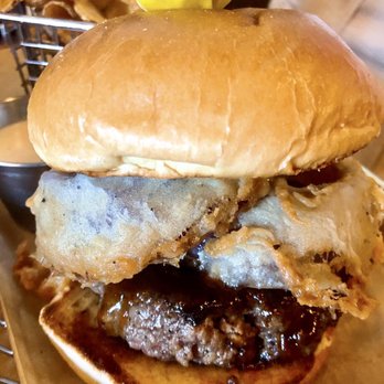 Hops Burger Bar - Pickleback Burger - Burgers Near Me - Greensboro, North Carolina Hops Burger Bar - Pickleback Burger - Burgers Near Me - Greensboro, North Carolina