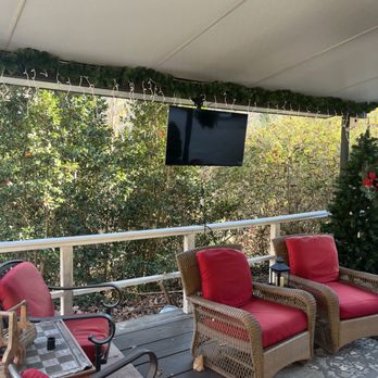 Grafton Lodge - Television on the covered deck for everyone to enjoy. Group movie night or a sports game. - Bed & Breakfast Near Me - Lake Lure, North Carolina Grafton Lodge - Television on the covered deck for everyone to enjoy. Group movie night or a sports game. - Bed & Breakfast Near Me - Lake Lure, North Carolina