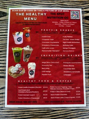 Menu photo 1 The Perfect Spot Nutrition Tustin, CA Menu photo 1 The Perfect Spot Nutrition Tustin, CA