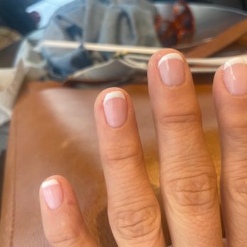 Chic Nails & Spa - It's hard to tell just how uneven the lines are from the picture . So annoyed . - Nail Salons Near Me - Philadelphia, Pennsylvania