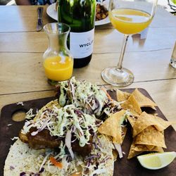 Fourth Street Mill - Great Fish Tacos! And $20 for a bottle of champagne and orange juice for Mimosas.