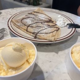 Nutella Crepe and vanilla ice cream