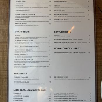 Doppio Zero Concord Veranda - Menu - Italian Near Me - Concord, California