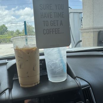 Urban Buzz Coffee - Oatmilk iced latte with an extra shot of expresso and sugar free mocha. Refreshing ice water too! - Coffee & Tea Near Me - Fort Myers, Florida