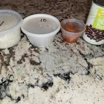bb.q Chicken Gainesville - Side Dishes (canned beans provided for measurement perspective) from left to right: Steamed Rice, Coleslaw, Kimchi - Chicken Shop Near Me - Gainesville, Virginia