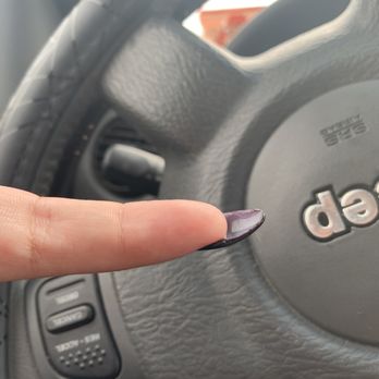 Aqua Nails Spa - nail that wasn't cleaned up on the underneath - Nail Salons Near Me - Clovis, California