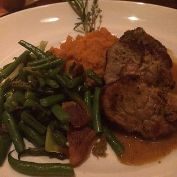 Seasons 52 - on the winter menu... pork tenderloin with sweet potato - New American Near Me - Princeton, New Jersey