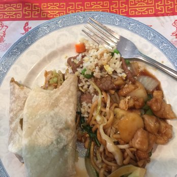 Chef Lee's Mandarin House - My plate, beef fried rice, garlic chicken, veggie mu shu, chicken chow mein. - Chinese Near Me - Monterey, California Chef Lee's Mandarin House - My plate, beef fried rice, garlic chicken, veggie mu shu, chicken chow mein. - Chinese Near Me - Monterey, California