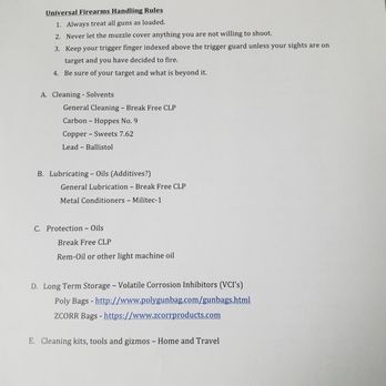 West Coast Armory North - Handgun cleaning class objectives. Class was $25 and two hours long. - Guns & Ammo Near Me - Everett, Washington West Coast Armory North - Handgun cleaning class objectives. Class was $25 and two hours long. - Guns & Ammo Near Me - Everett, Washington