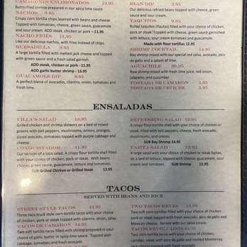 Villa's Mexican Grill - Menu - Beer, Wine & Spirits Near Me - Livingston, California