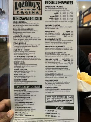 Menu photo 2 Lozano's Mexican-Latin Cocina Katy, TX